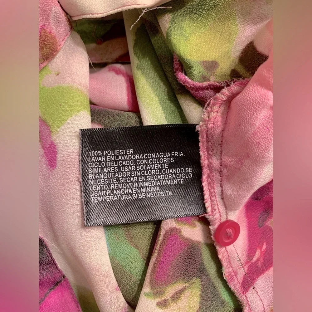 East 5th Pink and Green Floral Top - Picture 5 of 5